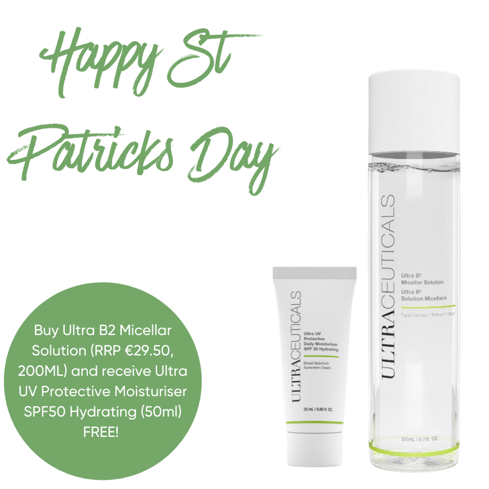 Ultra B2 Micellar Solution (RRP €29.50, 200ML) and receive Ultra UV Protective Moisturiser SPF50 Hydrating (50ml) FREE!